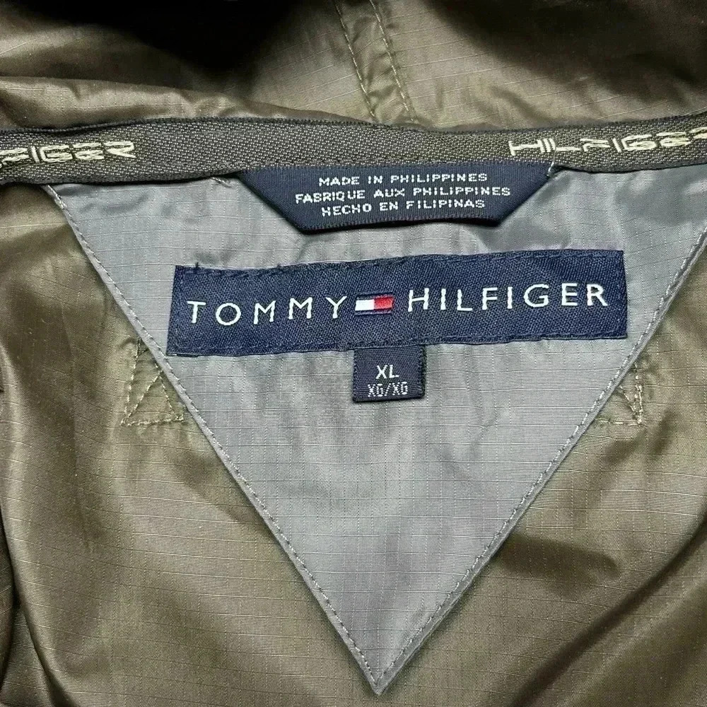 NWT 90’s VTG Tommy Hilfiger Olive Green Pullover 1/2 Zip Windbreaker Size XL - Picture 3 of 9